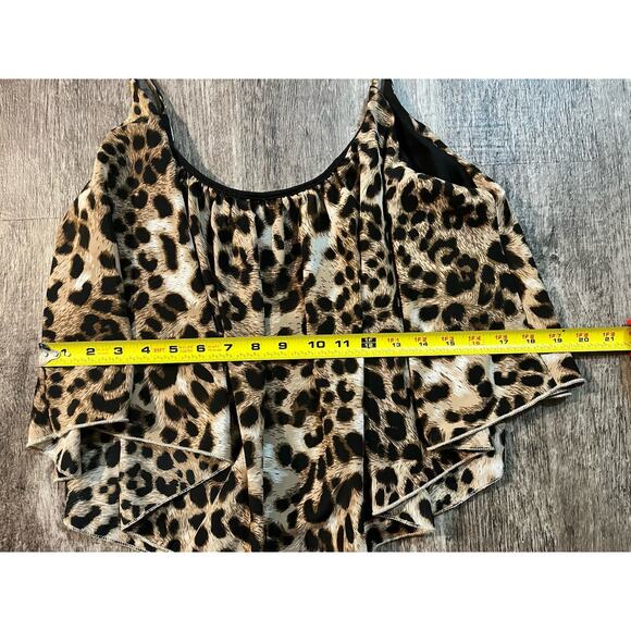 Women’s Leopard Print Cami Top Spaghetti Strap Blouse Animal Print - Picture 4 of 4